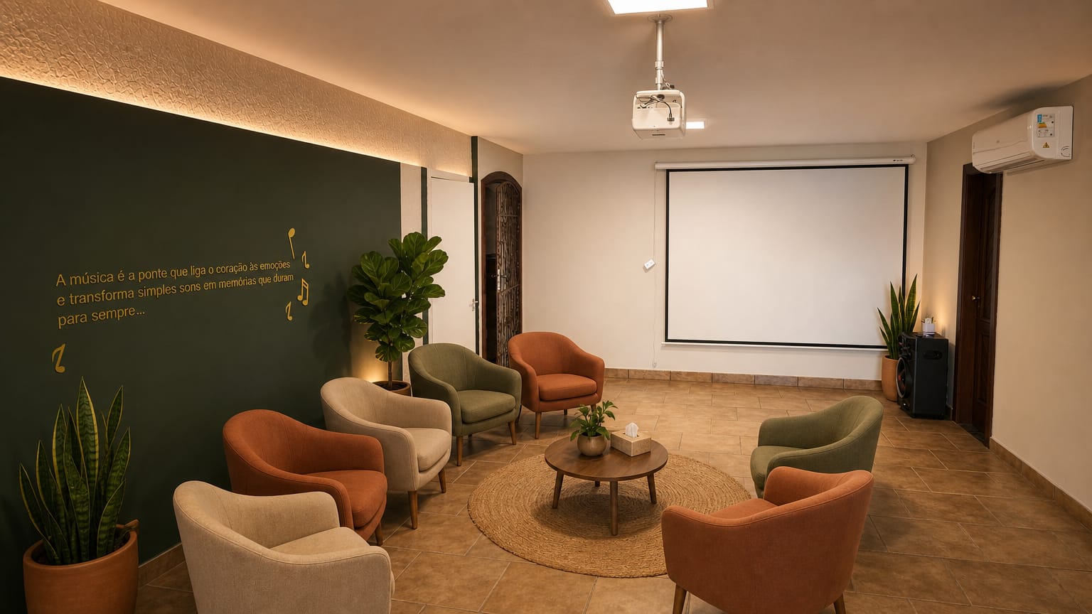 Sala de musicoterapia do Espaço Ser Humano